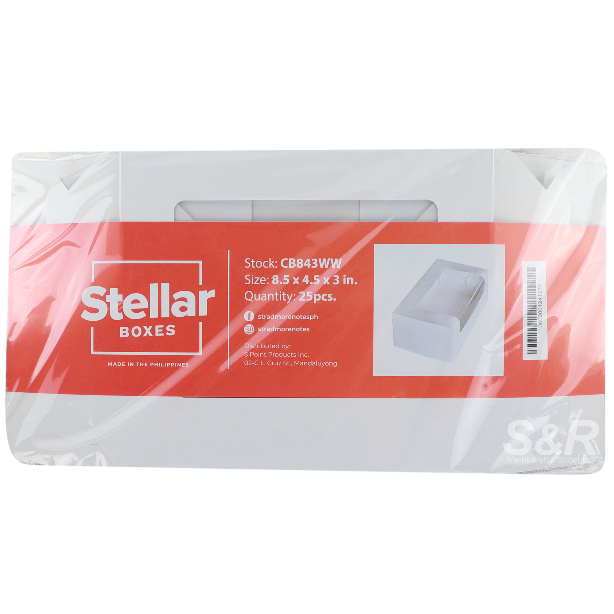 Stradmore Stellar Boxes Loaf/Bread Box with Window 8.5x4.5x3in. 25pcs Stradmore Stellar Boxes Loaf/Bread Box with Window 8.5x4.5x3in. 25pcs